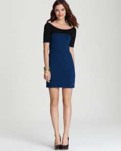Juicy Couture Structured Ponte Fitted Color Block Dress