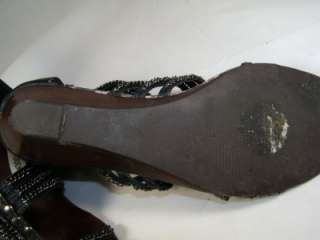 STEVE MADDEN Cabezza Black Gladiator Sandals Size 7 Womens Shoes $59 