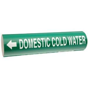  Sheet White On Green Color Pipe Marker Legend Domestic Cold Water