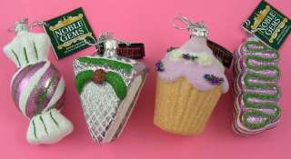 CANDY & CUPCAKES Pink Retro Noble Gems GLASS Ornaments  