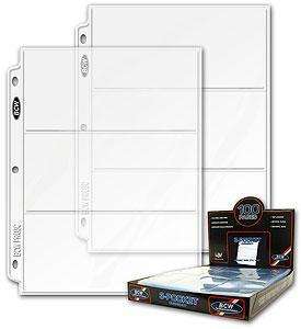10) PREMIUM 3 Pocket Currency Album Protective Pages  