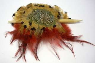  Leather Feathers Hair Barrettes Slides Sticks Ponytail Holders  
