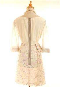 NEW AUTH Italy Sportmax by Max Mara Floral Silk Dress Beige 2 4  