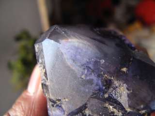   UNIQUE 750CT 8 SIDED NATURAL BLUE FLUORITE HAVE pyramid  