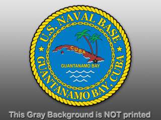 Round US Naval Base Guantanamo Bay Sticker   decal Cuba  