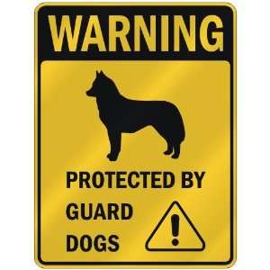 WARNING  SIBERIAN HUSKY PROTECTED BY GUARD DOGS  PARKING SIGN DOG