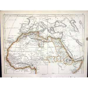   Map 1853 North Africa Libyan Desert Sahara Soudan