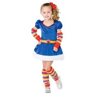 5Pc Rainbow Brite Starburst Girl Sexy Holiday Party Costume (Blue;X 