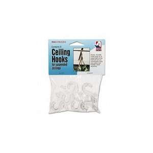  Clear Plastic Ceiling Hooks, 6 Hooks/pack