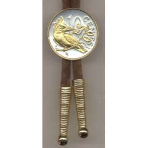   Coin Bolo Tie   British Virgin Islands 10 cent Kingfisher (a little