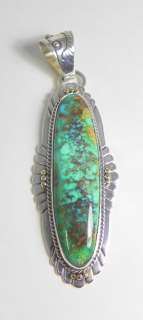 New Sterling Silver Carico Lake Turquoise Pendant Handmade Jewelry Tq 
