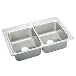 Elkay LRADQ3322503 Gourmet Stainless Steel Kitchen Sink Lustrous satin 