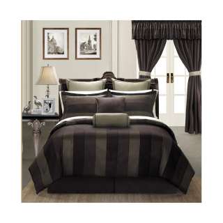   Midnight 24p Comforter set+Curtains+Cotton Sheet Queen,King,Cal  