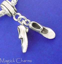 Sterling Silver .925 TAP DANCE SHOES EUROPEAN Euro Bead CHARM  