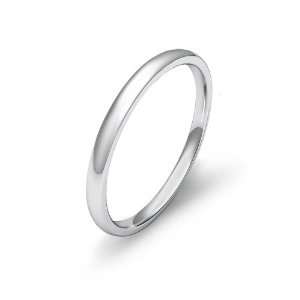 3.5g Mens Dome Wedding Band 2mm Comfort Fit Platinum Ring 