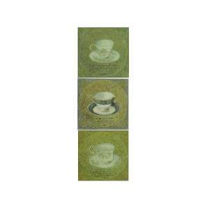  3 pack tea cup wall art 8 x 8 x 1 3/16 inch   Case of 6 