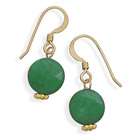 Gold Green Jade Earrings  