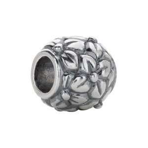  Kera Floral Round Bead/Sterling Silver: Jewelry