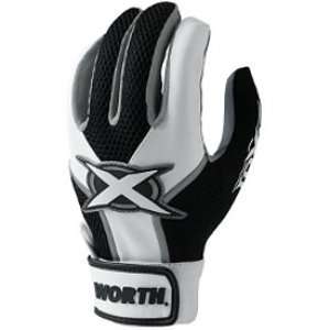  Worth Toxic Batting Gloves, White/Black/Grey, X Small 