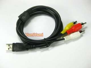 USB Male A to RCA Video+2 Audio Data Adapter Cable Cord  