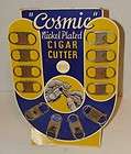 1930s Cosmic Nickel Plated Cigar Cutter Cardboard Counter Top Display