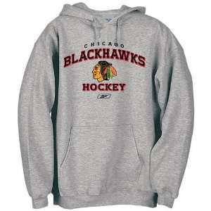  Blackhawks Ash Stacked Logo Hoody 