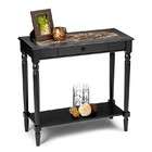 Convenience Concepts Hall Table with Faux Marble Top and Shelf in 