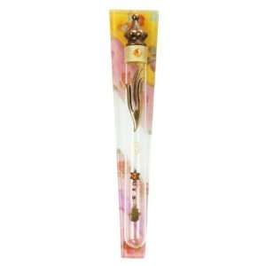 Glass Mezuzah with Trapeze Shape, Butterflies and Stripes and Star of 