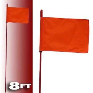  Red Fire Stick W/orange Safety Flag   8ft Automotive