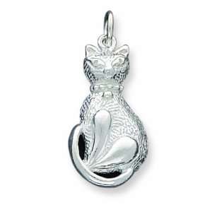  Sterling Silver Cat Charm Jewelry