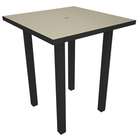   , Inc. Euro 36 Square Bar Height Table in Black Aluminum Frame, Sand