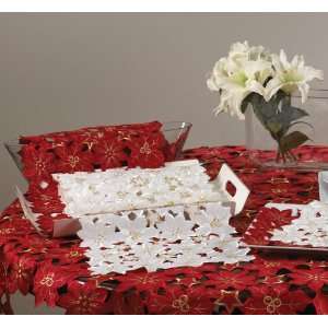  Holiday Flor De Navidad Cutwork Table Runner   16x72 