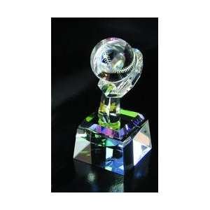   Holding Gazing Ball Optical Crystal Award/Trophy.