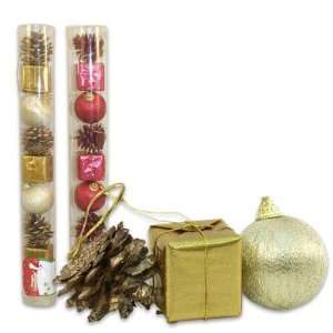  2pk 18pc Gift Box/Ball Ornament/Pine Nut Ornament Set 