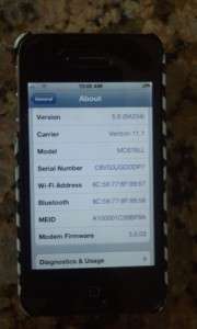 Used iPhone 4, black, 16GB, for Verizon, very good cosmetic and 