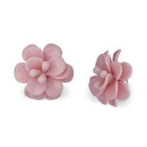  Pastel Pink Flower Clip On Earrings Jewelry