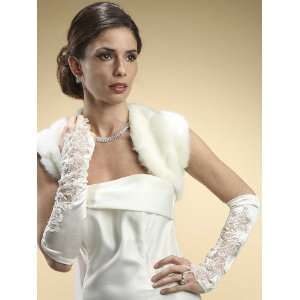   : White Adult Lace Gauntlet Fingerless Bridal Gloves: Everything Else