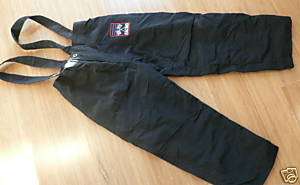 Boys 5T Black Racing Pants Lined Bib Overalls Auto Suit  