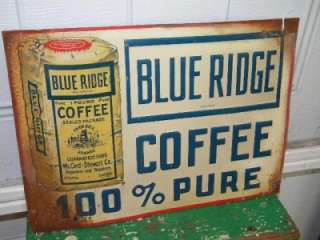 Rare OLD Blue Ridge COFFEE Atlanta Georgia GA w/ Farm Bell Bag Emb Tin 