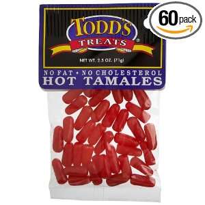 Todds Treats Hot Tamales, 2.5 Ounce Bags (Pack of 60)  