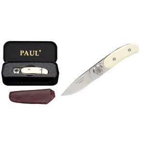  Lone Wolf Knives   Paul Pocket Knife, Ivory Micarta Handle 