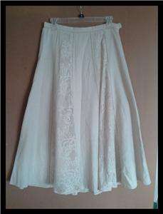 Cold Water Creek Cream Lace Skirt Womens SZ Petite Small w/linning 