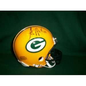  AJ Hawk Signed Packers Mini Helmet 
