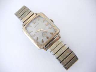   BULOVA Square Face Wrist Watch 10 Rolled Gold Plate Bezel GF  