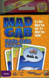Mad Gab Picto Gabs Card Game Playing Cards NEW FUN  