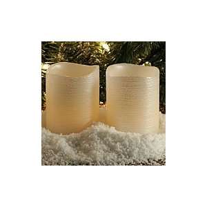    Pearl White Flamless 2x3 LED Candles   Set of 2: Home & Kitchen