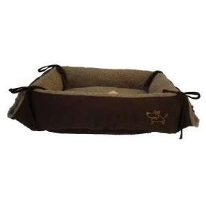    Rectangular Pet Bed Cushion in Dark Brown Suede