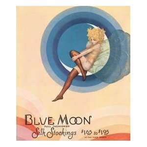  Blue Moon Silk Stockings Fairy Girl Vintage Ad Tin Sign 