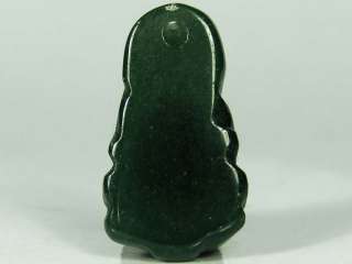   Yin Giesha Statue Real Stone Green Jade Amulet Bead Pendant  