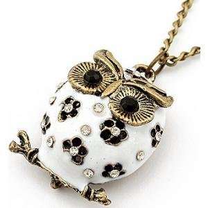    Charmed By Stacy Wise White Owl Sweater Chain/necklace Jewelry